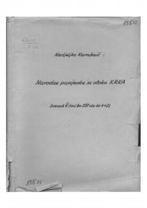 Narodne popijevke s otoka Krka, sv. V., (ONŽO NZ 73 e), 1946- 1953.