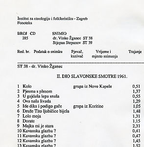 1) Smotra u Novoj Kapeli (Slavonija), 1961.; 2) Republička smotra na Šalati u Zagrebu, 1962.