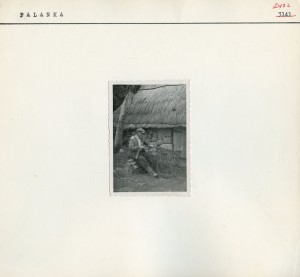 Folklorna građa sa Zrmanje, 1957.: Kazivač Mileša Ćuk plete koš pred pojatom
