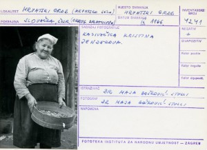 Folklorna građa hrvatskih sela u Slovačkoj; Devinska Nova Ves, 1966.: Kazivačica Kristina Jendekova.
