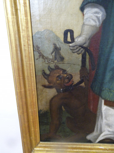 Prikaz đavla, detalj slike sv. Prokopa, ulje na platnu, franjevačka zbirka u Krapini, 18. st.