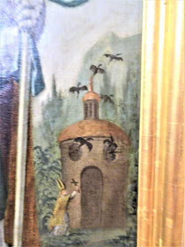 Prikaz čuda sv. Prokopa, detalj slike sv. Prokopa, ulje na platnu, franjevačka zbirka u Krapini, 18. st.