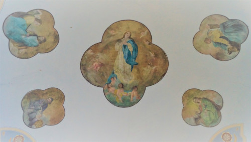 Zidni medaljoni BDM i četiri evanđelista, svod kapele sv. Jurja Svetojurski Vrhi