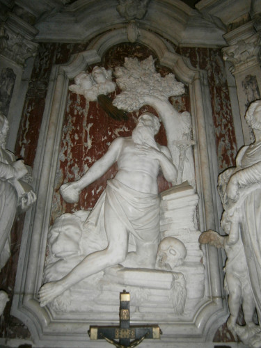 Pas - atribut Sv. Roka, polikromirana drvena skulptura, bočni oltar Sv. Antuna Padovanskog, 18. st., žc BDM M. Gorica