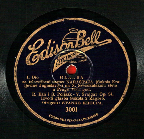 Glazba za telovežbeni sastav Naraštaja (Sokola Kraljevine Jugoslavije) na X. Svesokolskom sletu u Pragu 1938. god., I. dio