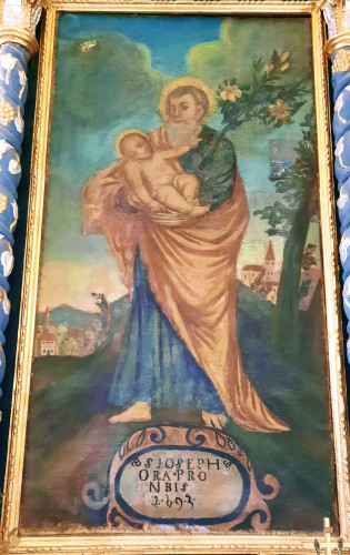 Slika sv. Josipa na desnom bočnom oltaru kapele sv. Margiete, Peršaves