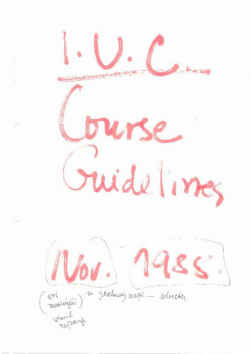 IUC-Course guidelines 1988.