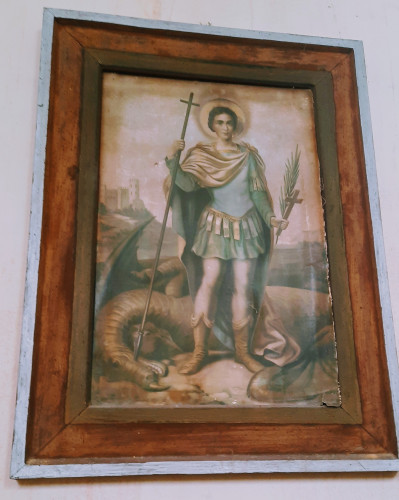 Slika zmajoubojice sv. Jurja, kapela sv. Petra Apatovec