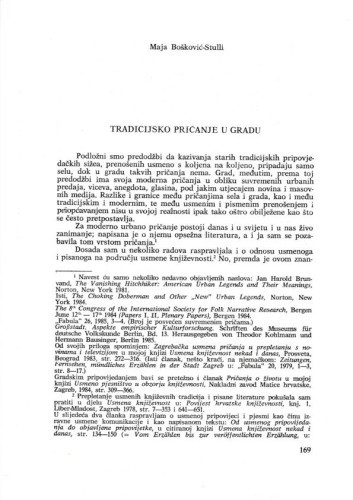 Tradicijsko pričanje u gradu