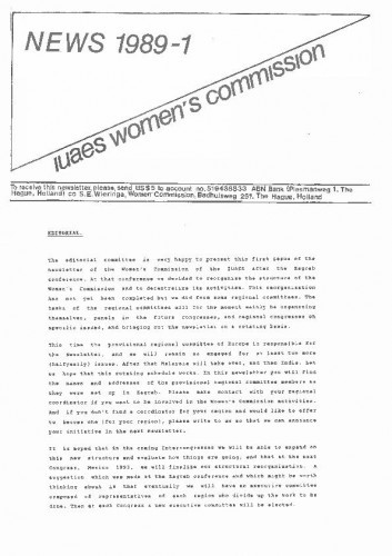 IUAES Women Commission News 1989.